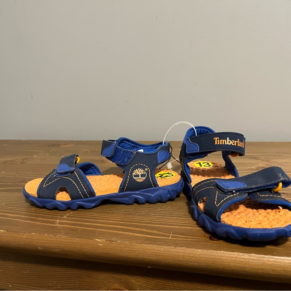 Timberland Kids' Navy and Orange Sandals